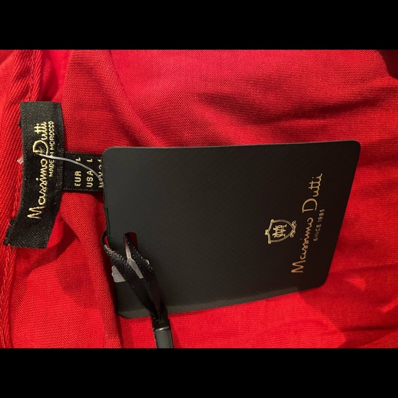 Party top RED V NECK TOP. Dress up or down. Tag says L, but fits like a M - Picture 5 of 5